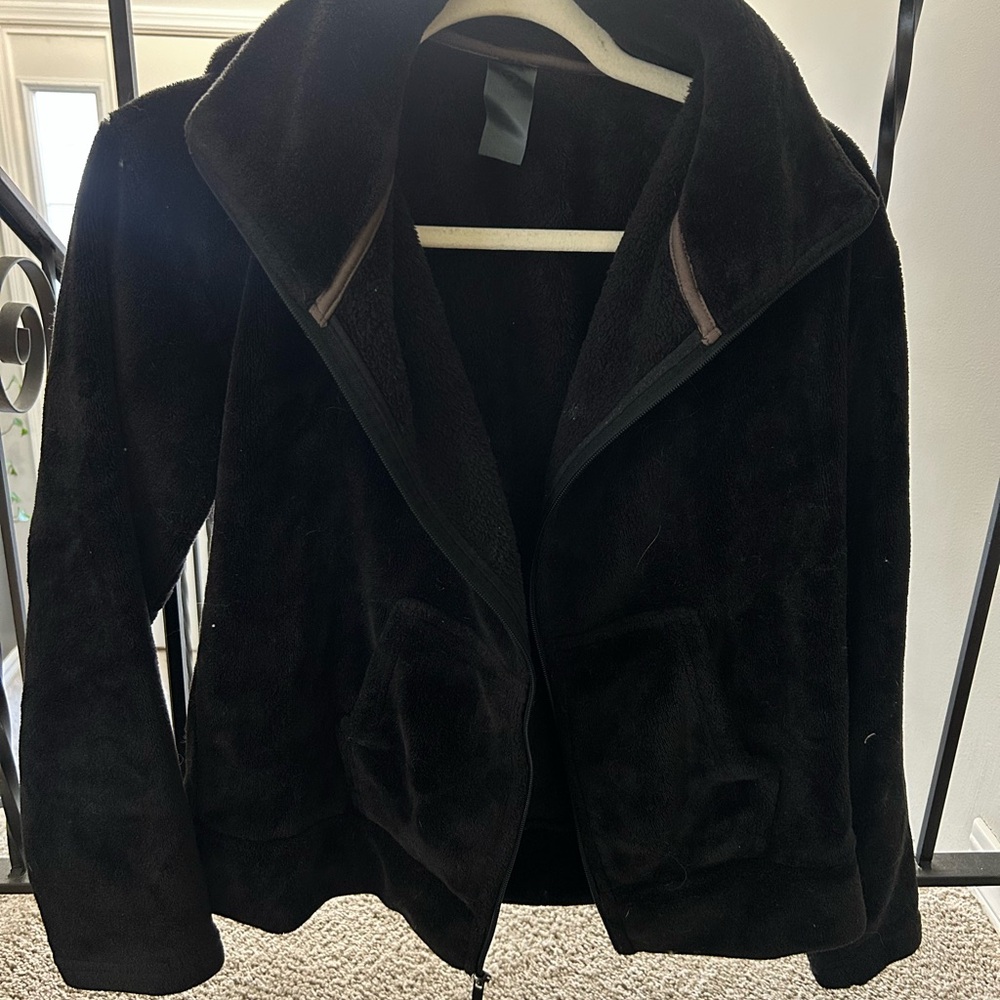 C9 by Champion Black Plush Teddy Jacket with Stand Collar